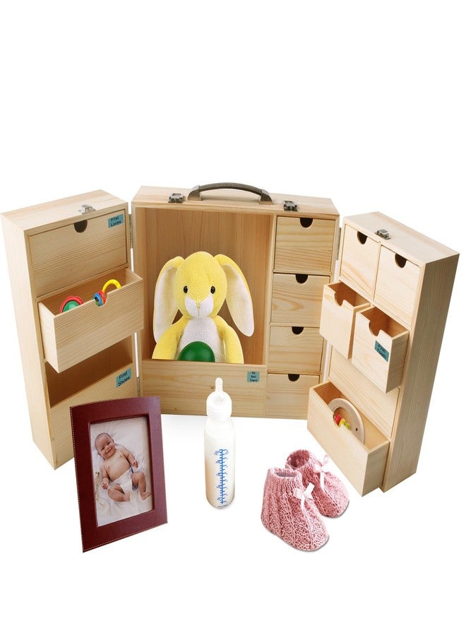 Vencer DIY Baby Keepsake Box - Handwritten Label Wood Newborn Memory Organizer for Baby Shower, Hair, Teeth, Pregnancy, Mother's Day, Maternity - Image 1